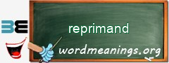 WordMeaning blackboard for reprimand